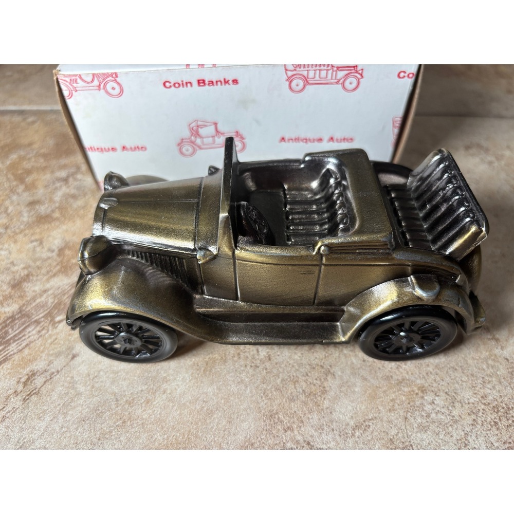 Vintage Banthrico 1929 Ford Model A Roadster Coin Bank w Box (1979)